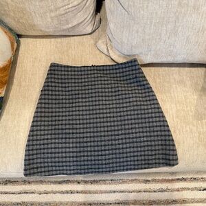 Aritzia Wilfred Classic Mini Skirt Gray Plaid Wool